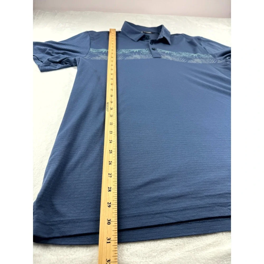 Travis Mathew Drop Anchor Golf Polo Shirt Men's X-Large Blue Stretch Performance